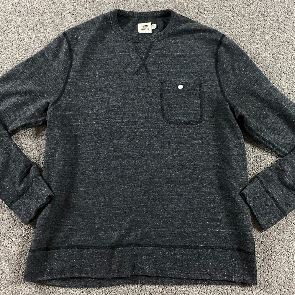 Flint And Tinder French Terry Pocket Crew Sweatshirt Men's XL Fits like Medium